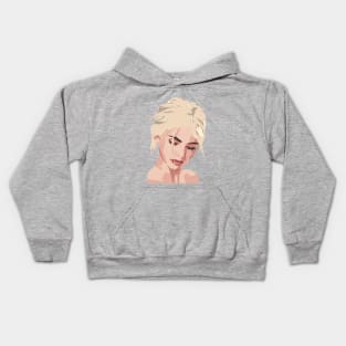 Girl With short Hair Kids Hoodie